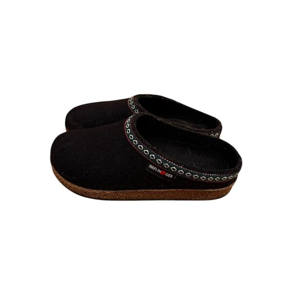 COPY - Haflinger Grizzly Clog Womens 40 Black Wool Slip On Slipper Mule Shoes - Picture 6 of 8